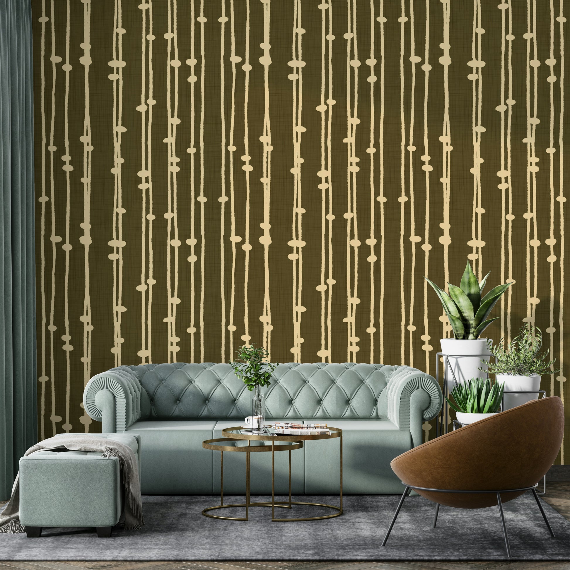 Boho Jewel Tone retro mural