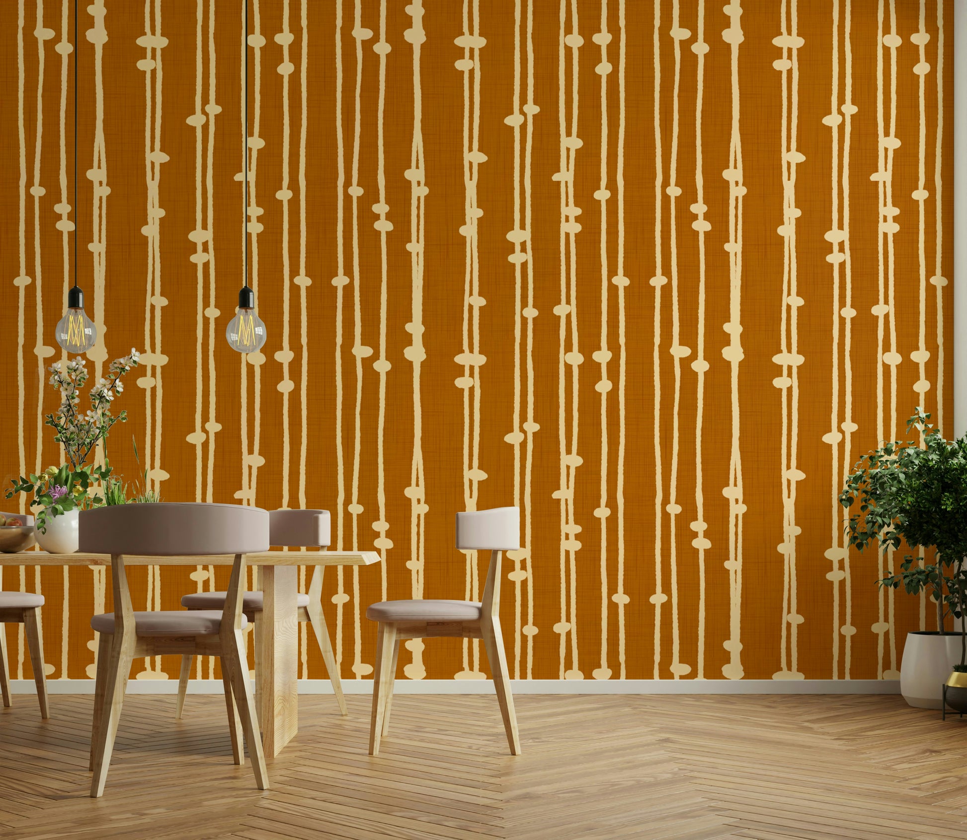 Boho Jewel Tone striped wall covering