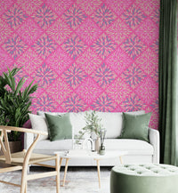 Dahlia Diamonds damask wallpaper for walls