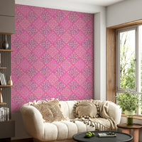 Dahlia Diamonds floral damask mural