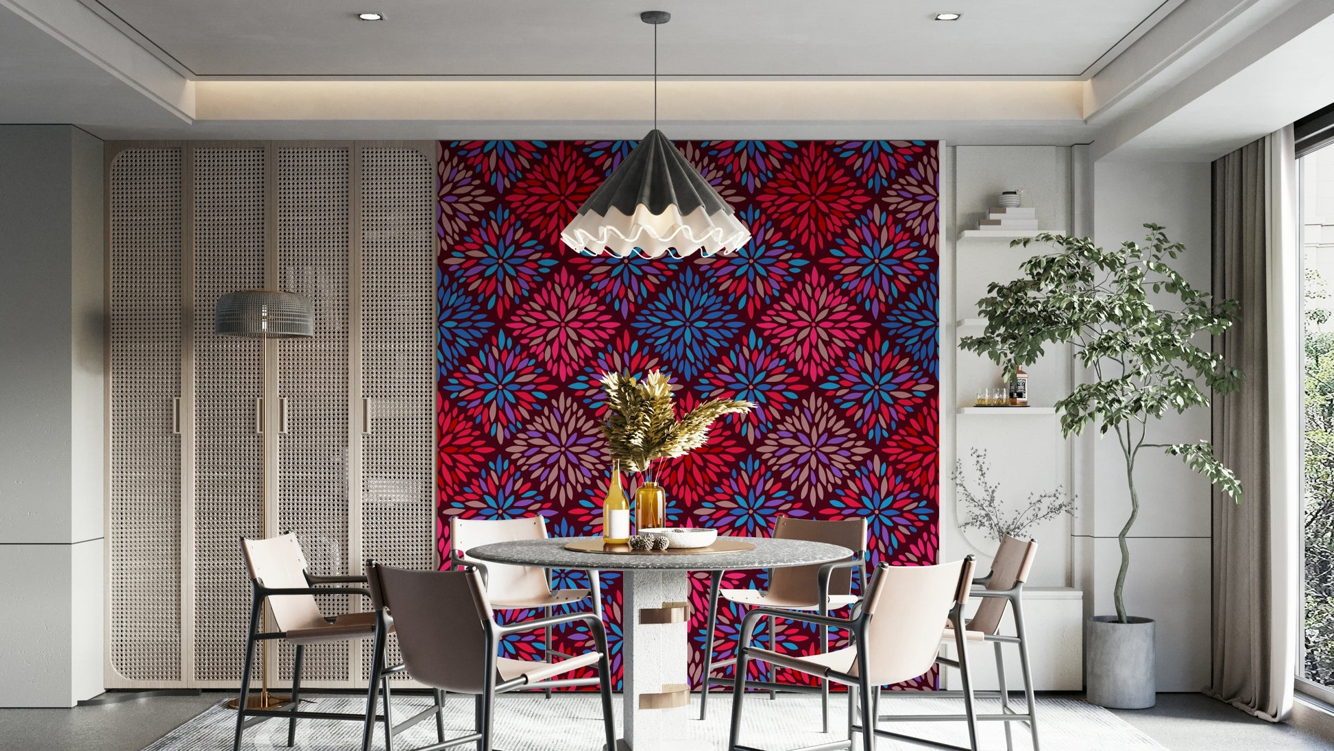 Dahlia Diamonds diamond pattern wallpaper