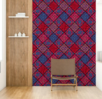 Dahlia Diamonds floral tile mural