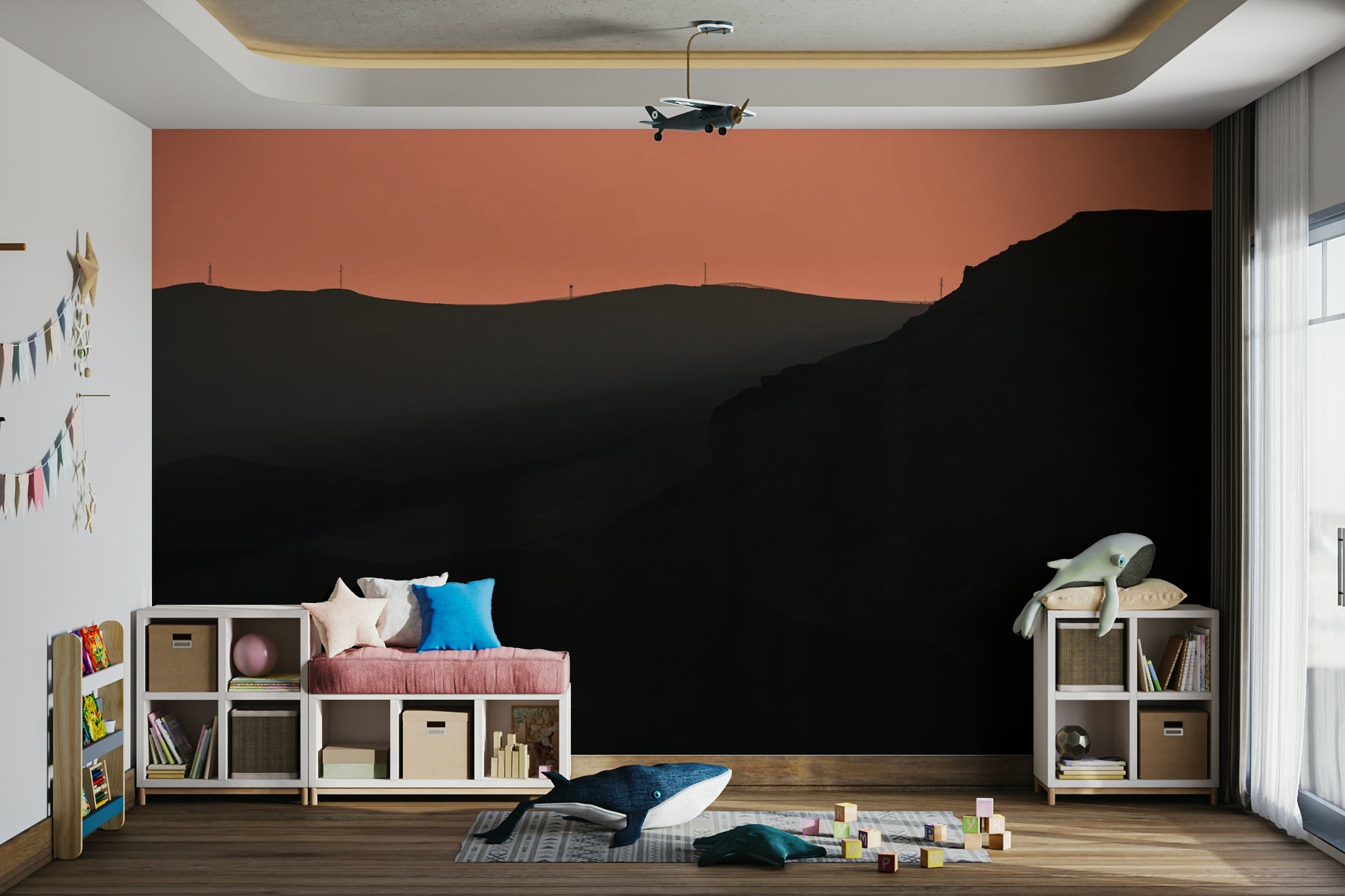 The wallpaper for walls being admired in a home.

