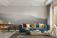 The wallpaper is used as a feature wall in a bedroom.

