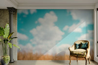 The wallpaper for walls being admired in a home.

