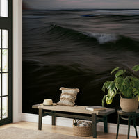 The peel and stick wallpaper showing realistic water textures.

