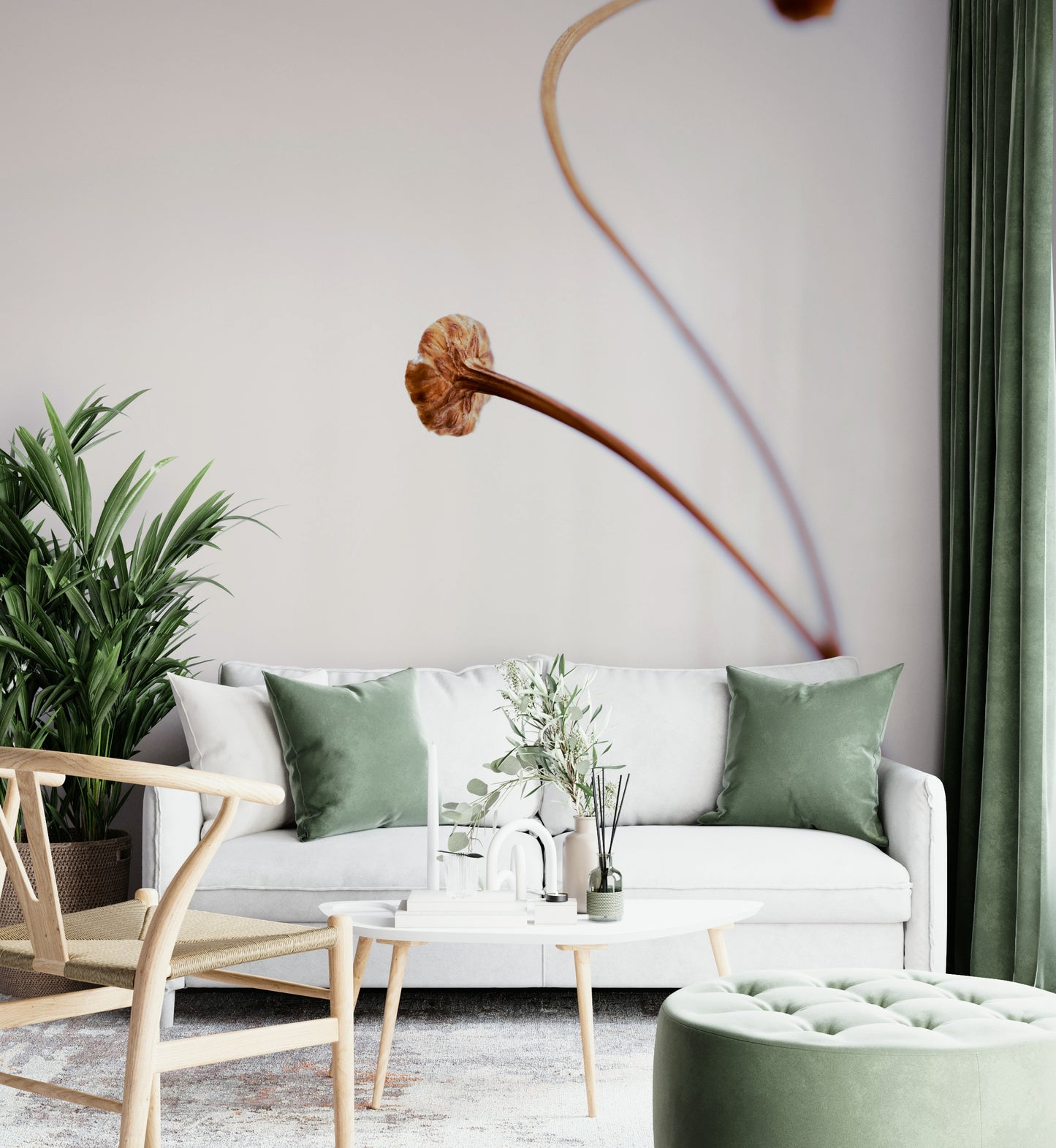 A beautiful, close-up photo of a plant stalk against a light background.

