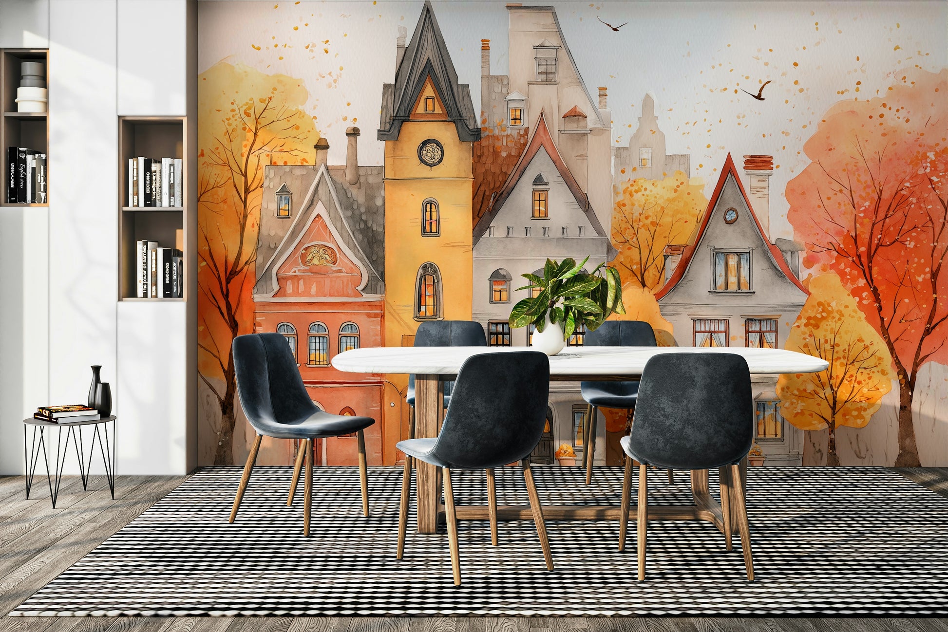 Autumn Town cozy wallpaper

