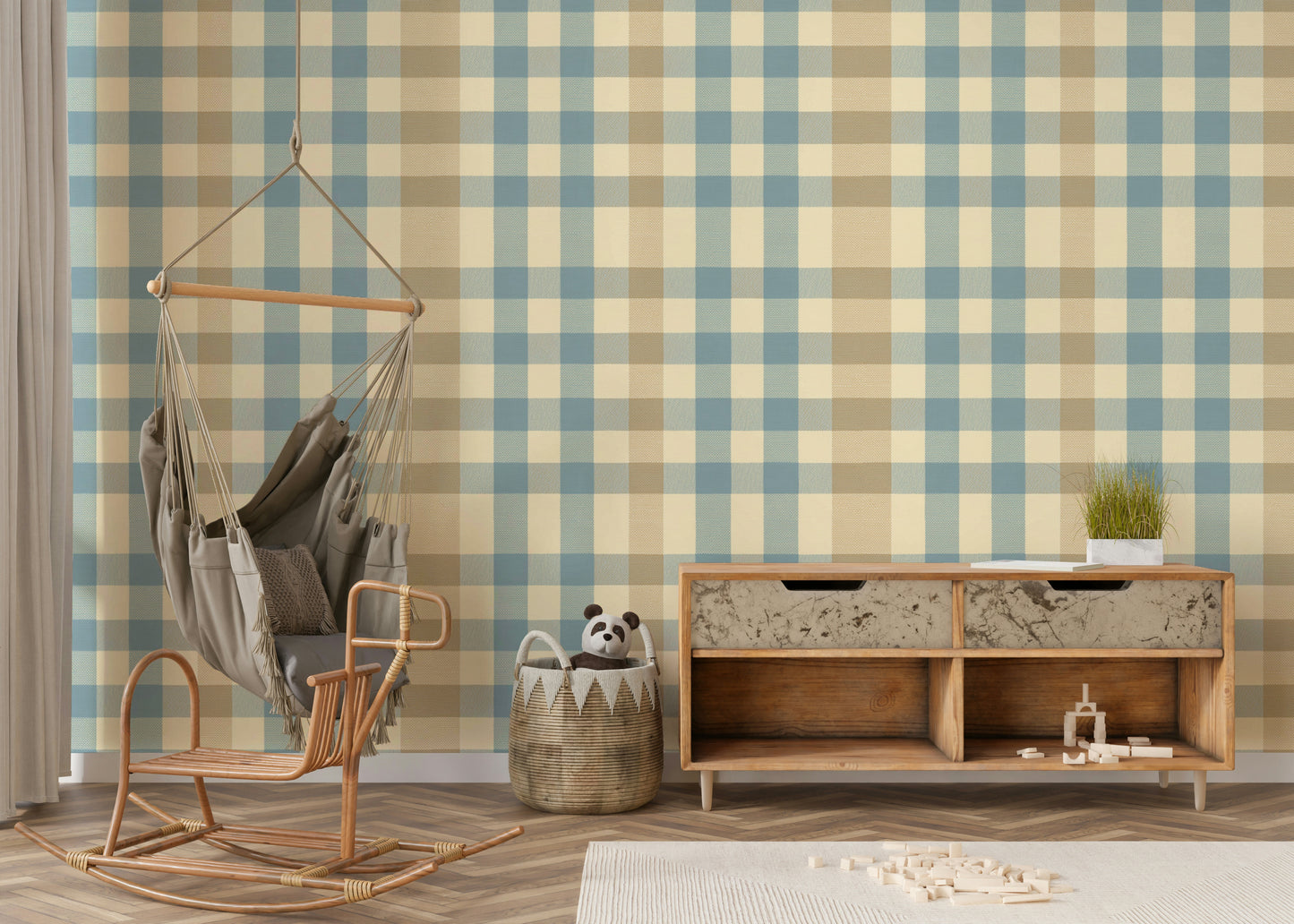 Checkered Charm geometric wall mural