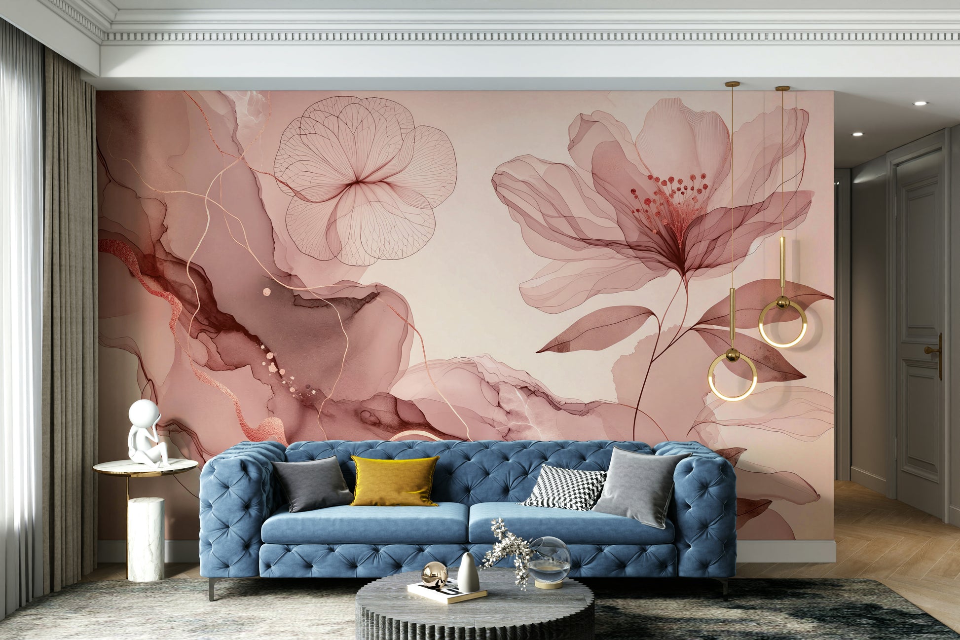A charming wall decor with a rose gold flair.
