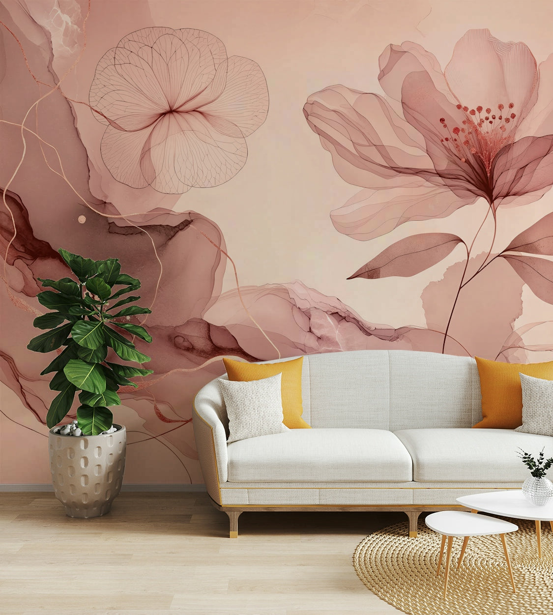 An artistic wall mural design.