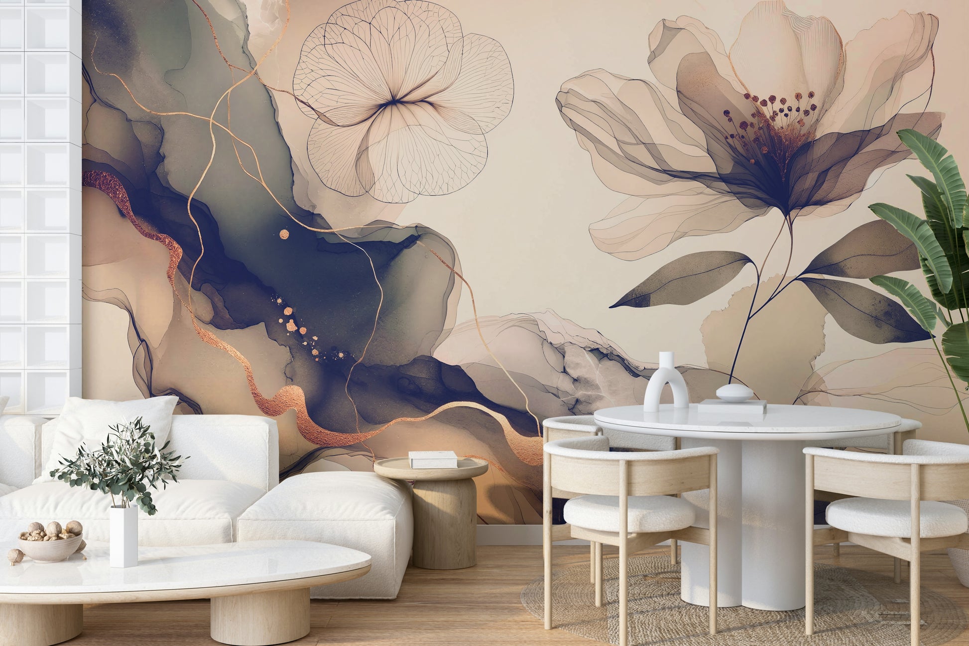 A sophisticated floral wallpaper