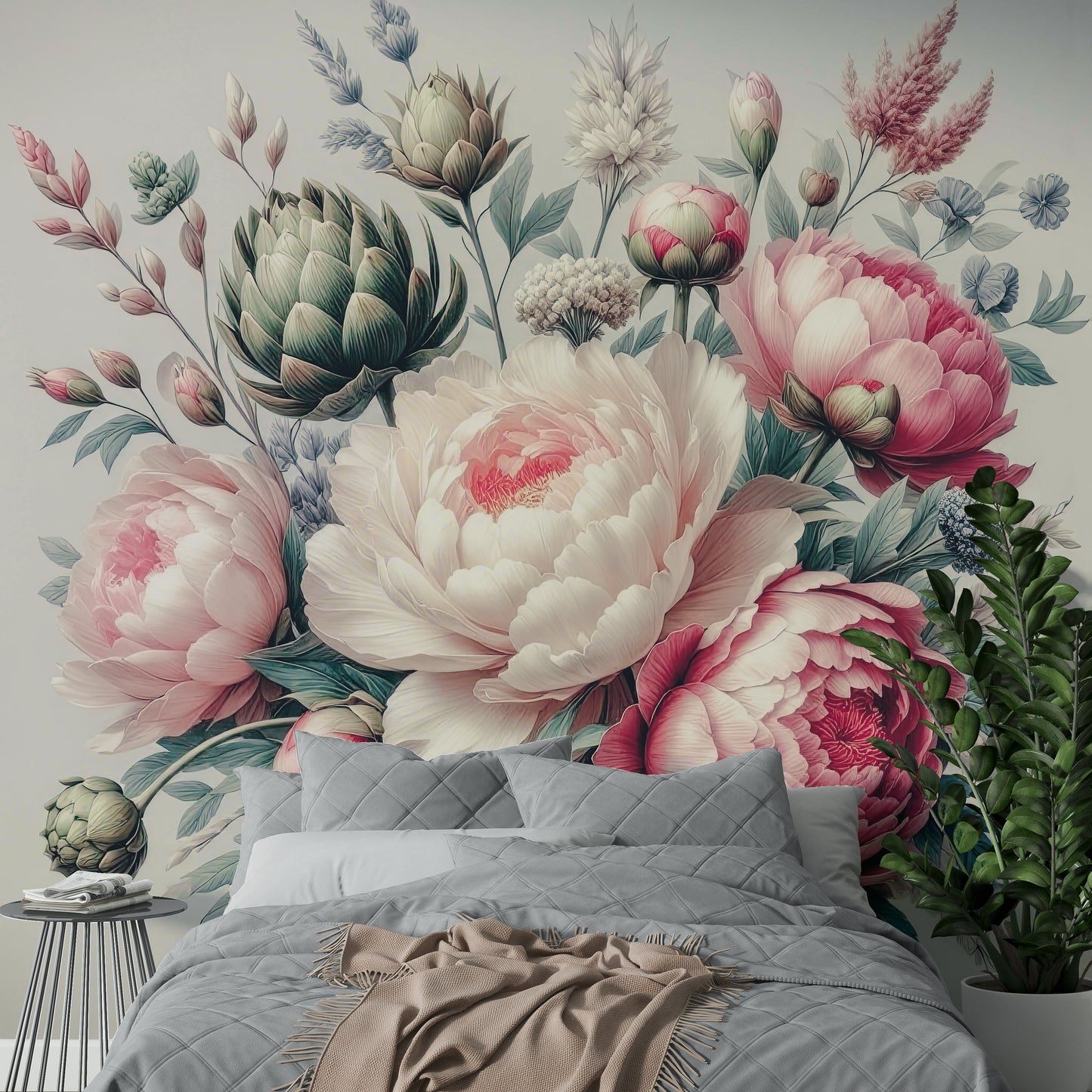 Vintage Peonies Spring Wall Mural