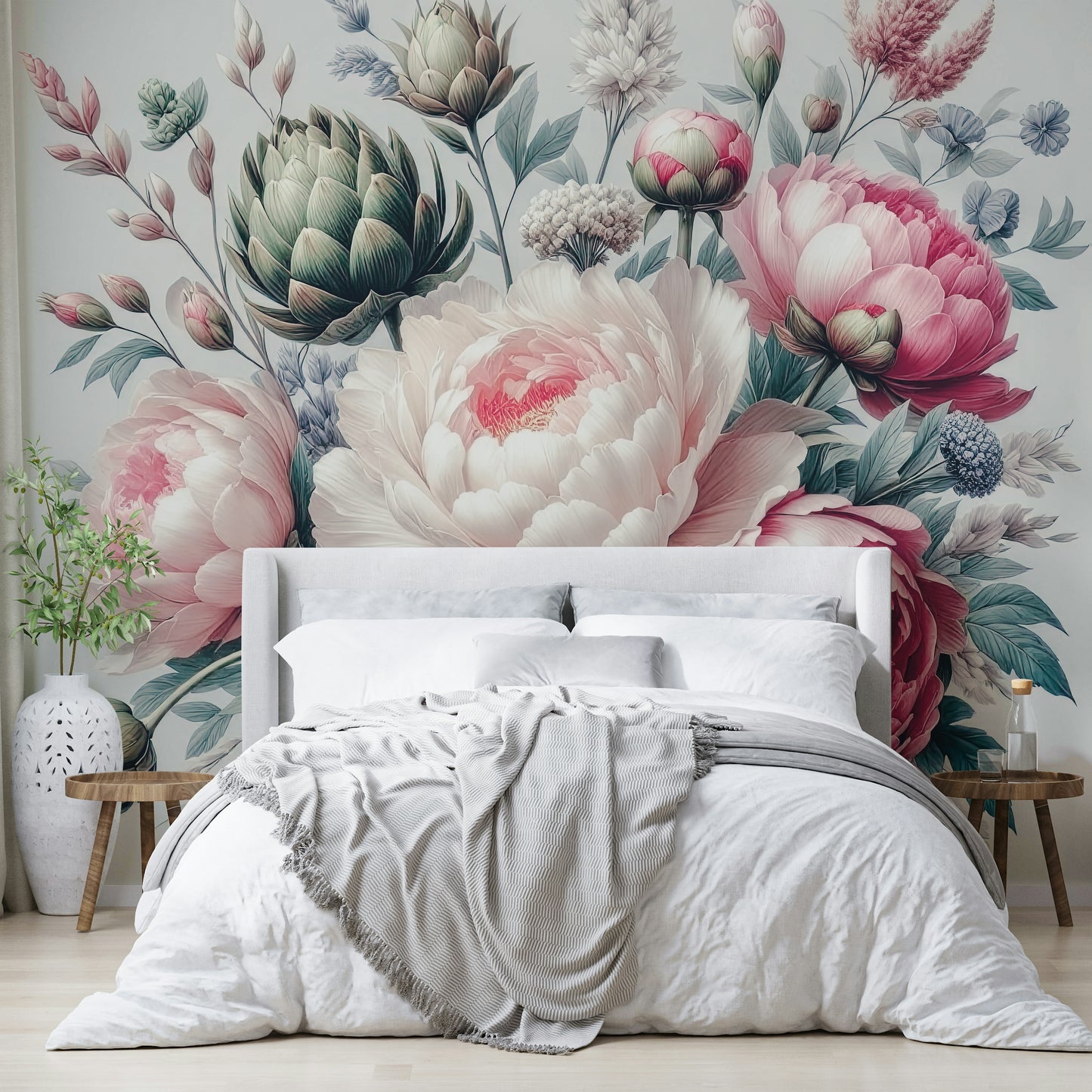 Vintage Peonies Spring Wall Mural