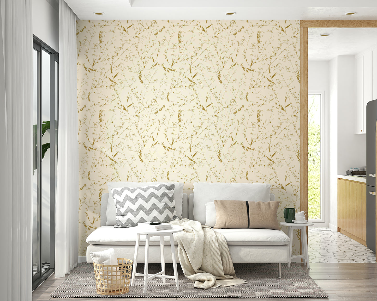 Subtle Summer Meadow tranquil wall covering