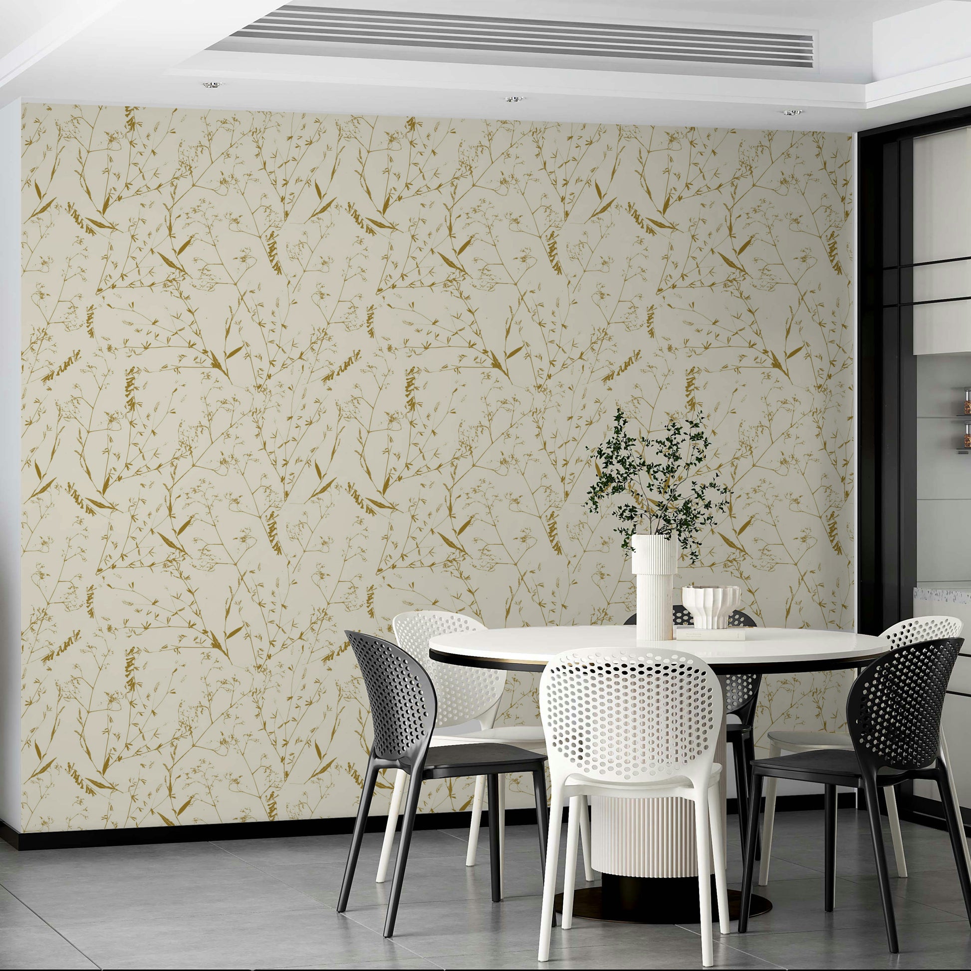 Subtle Summer Meadow elegant mural wallpaper