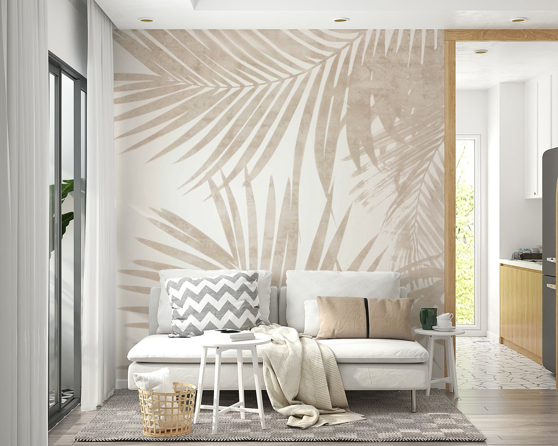 A neutral-colored nature wallpaper for walls.
