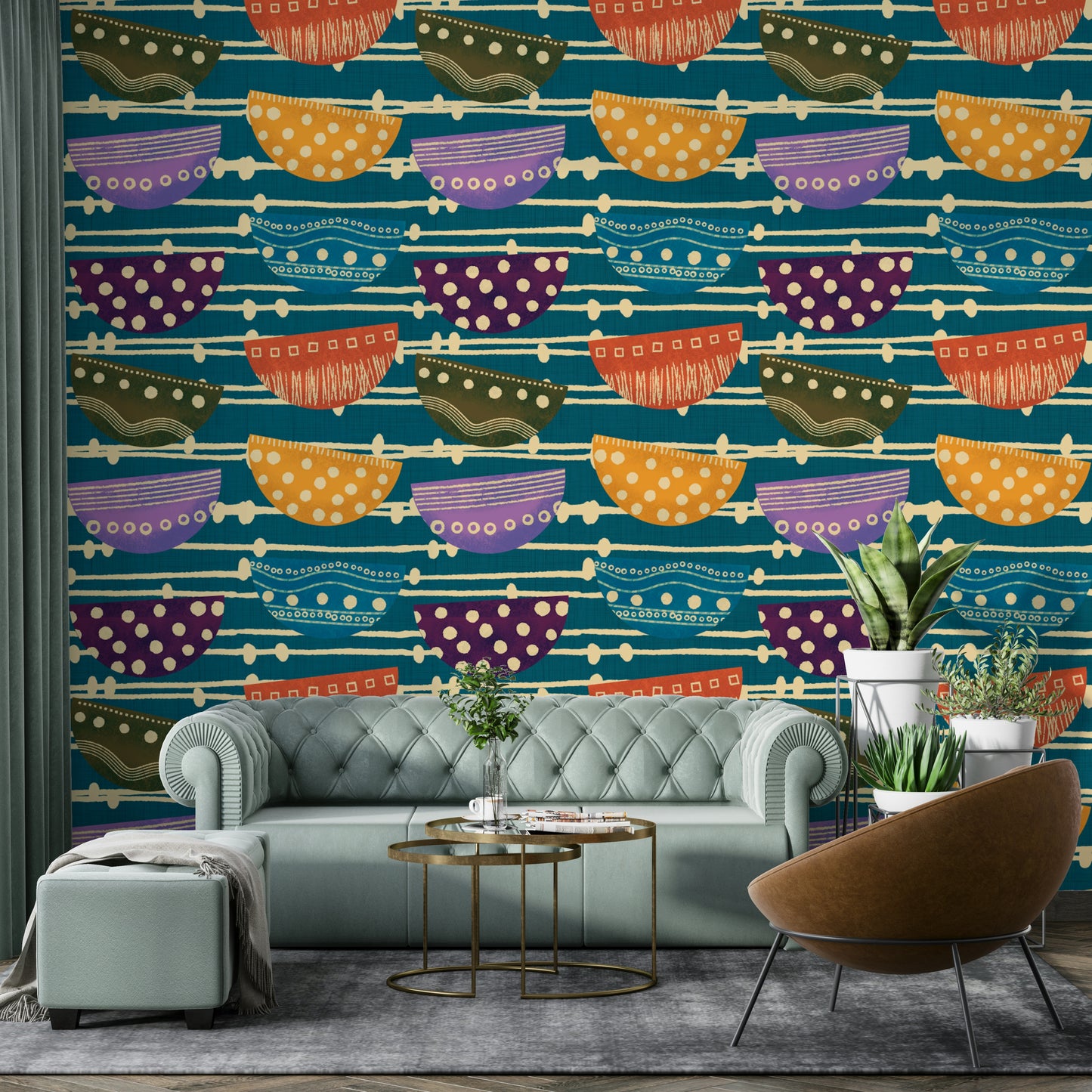Retro Bowls teal color wallpaper