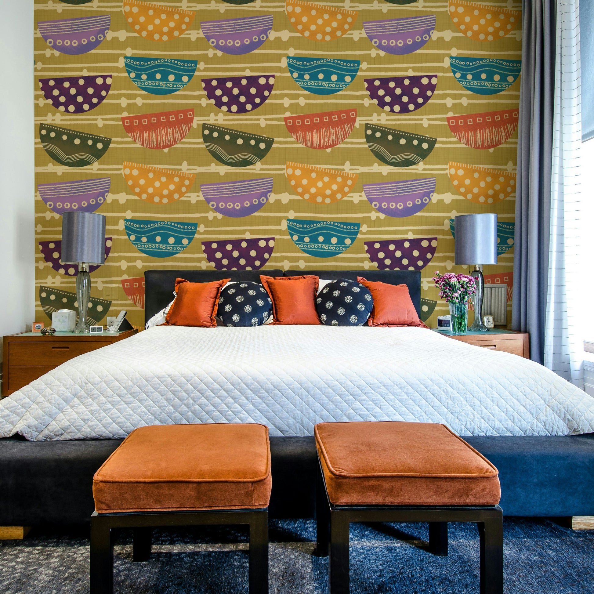 Retro Bowls stylish wall covering