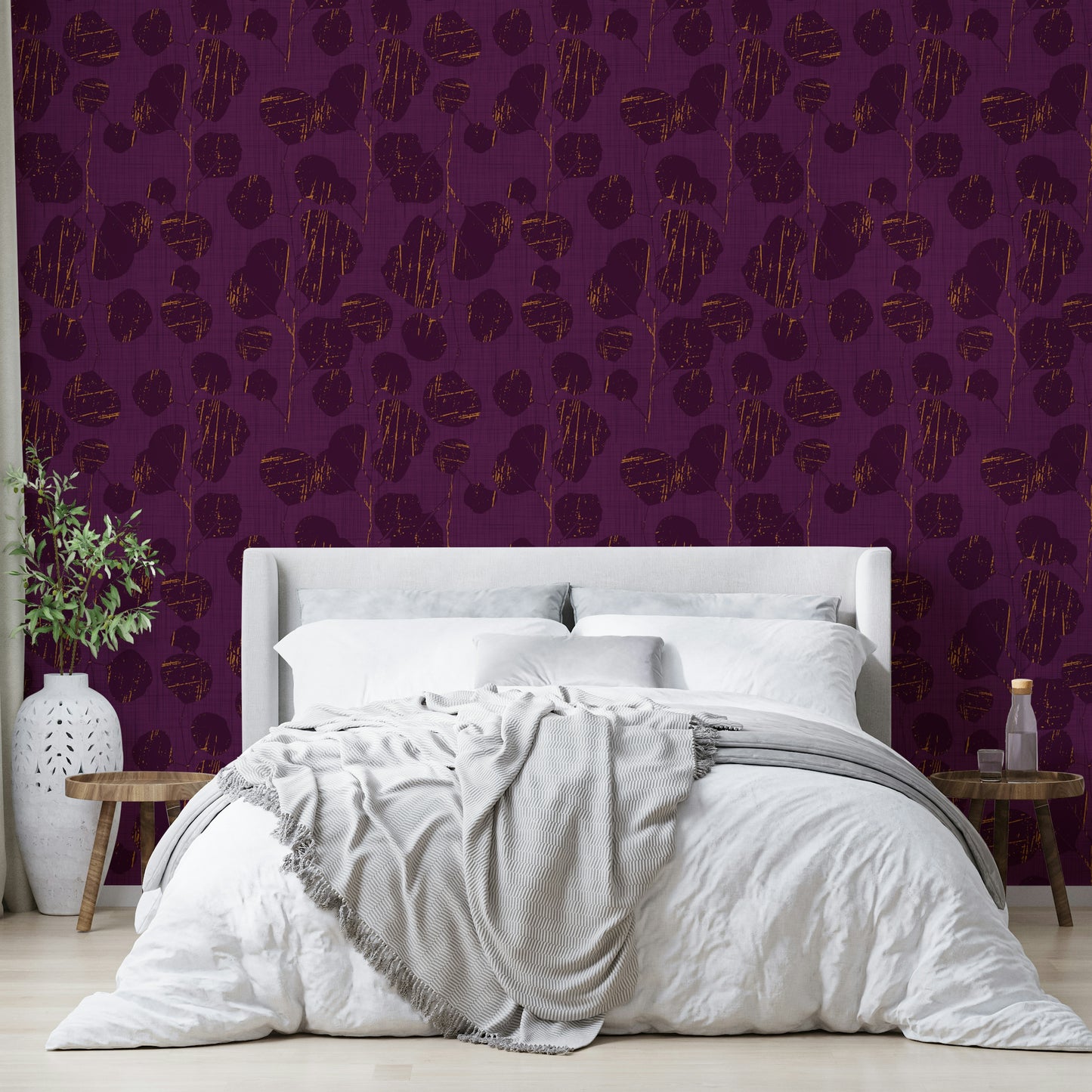 Boho Jewel Tone floral wallpaper