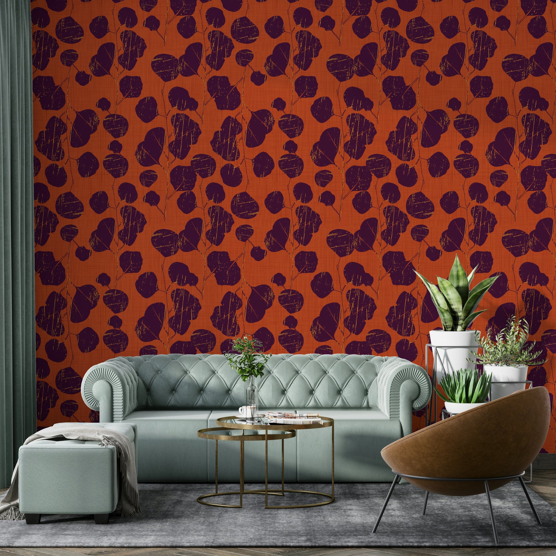Boho Jewel Tone floral wallpaper