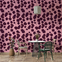 Boho Jewel Tone plum leaves wallpaper