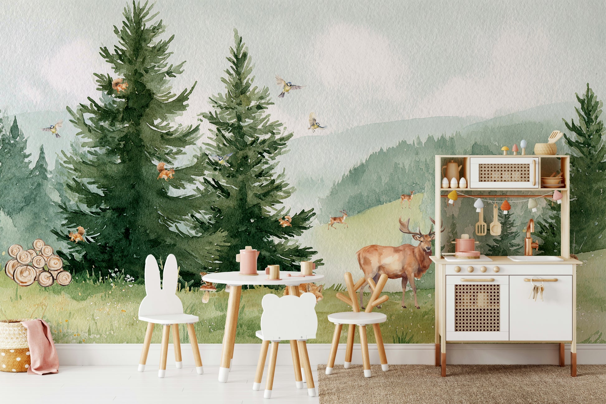 A beautiful and whimsical animal wallpaper.