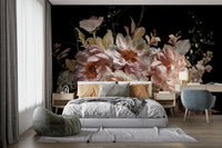 A dramatic floral wallpaper for walls.