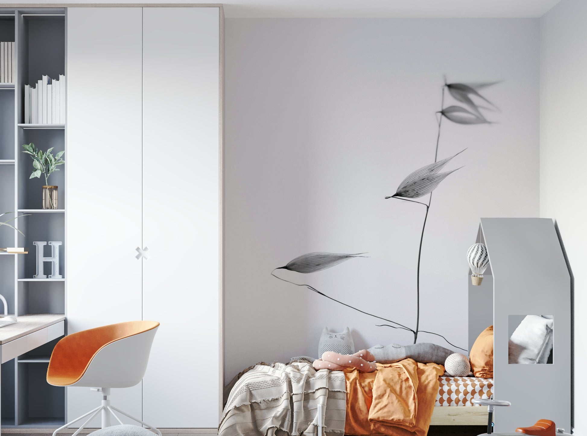 A beautiful, close-up, black and white photo of a plant stalk.

