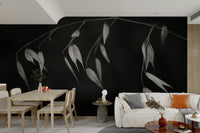 A high-angle view of the wall mural in a large space.

