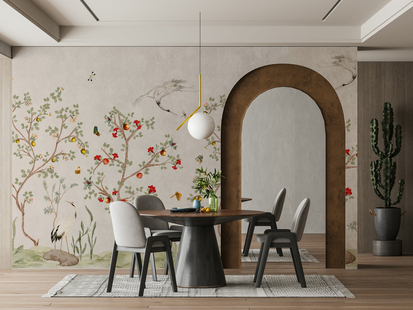 Chinoiserie Cranes beautiful wallpaper