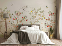 Chinoiserie Cranes graceful wall covering