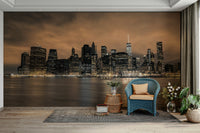 Night City Dreams serene mural wallpaper
