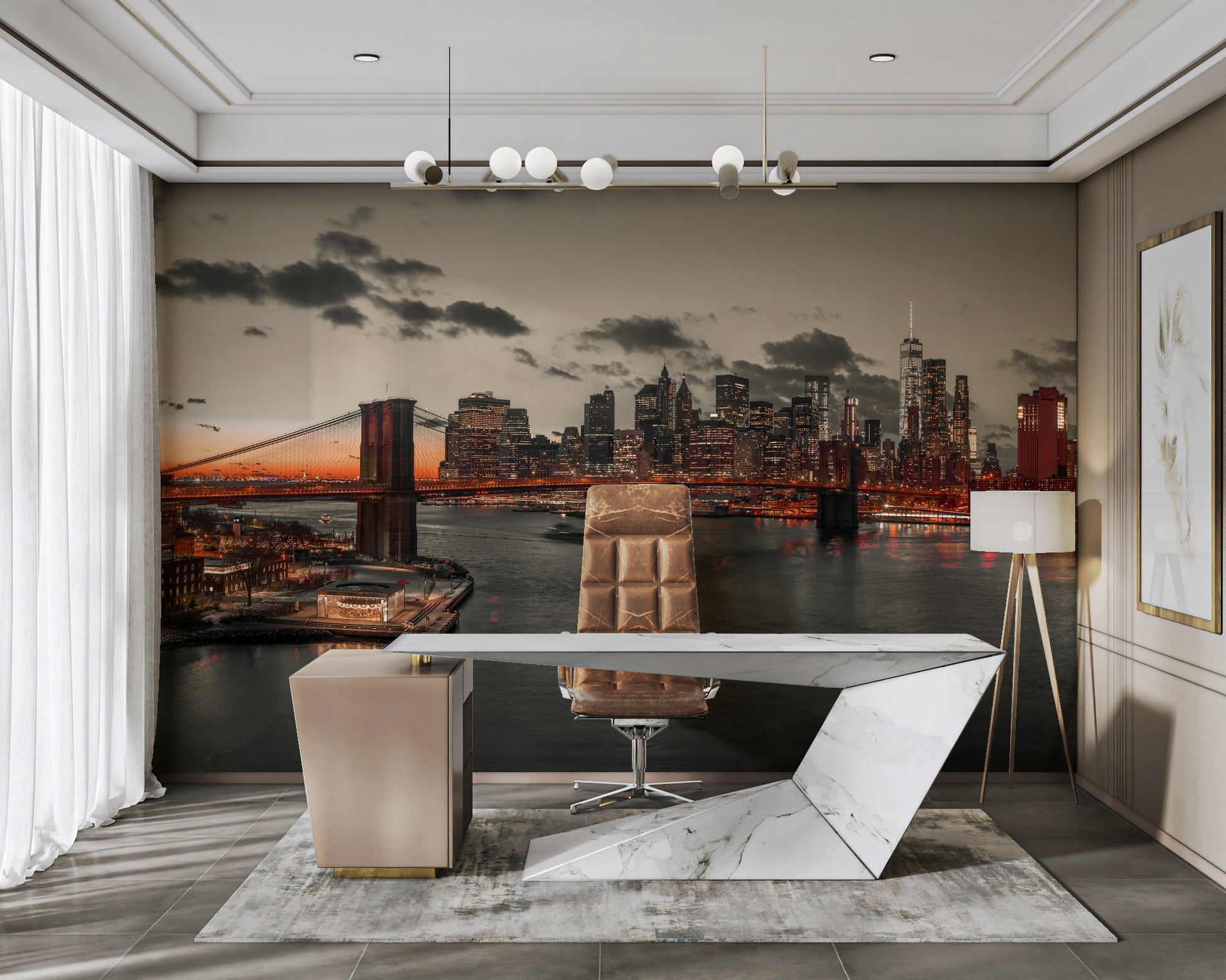 Lower Manhattan Dusk twilight wallpaper

