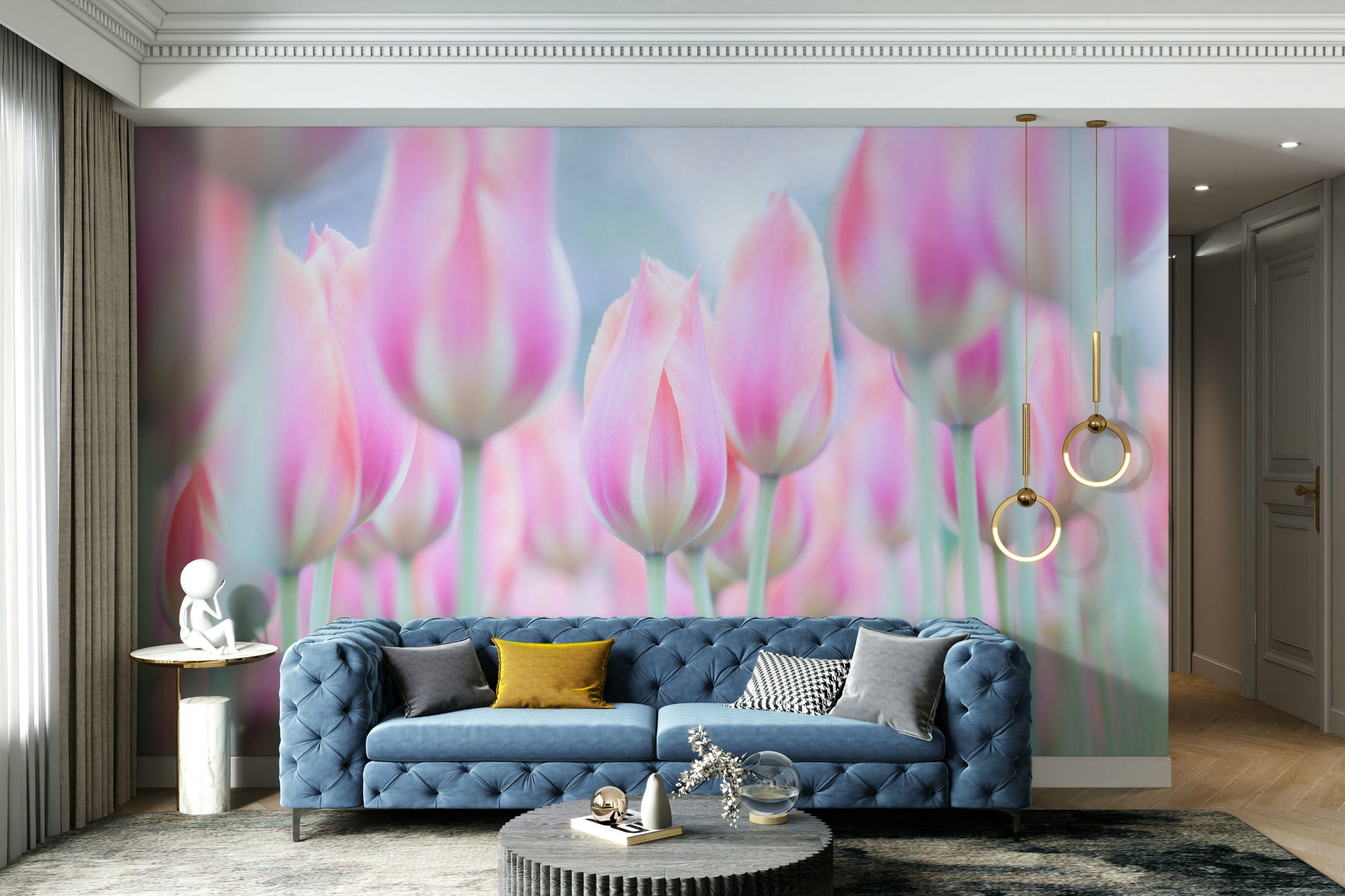 Tulips Jewels jeweled flower decor wallpaper