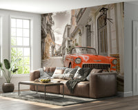 Havana Ride vintage mural wallpaper