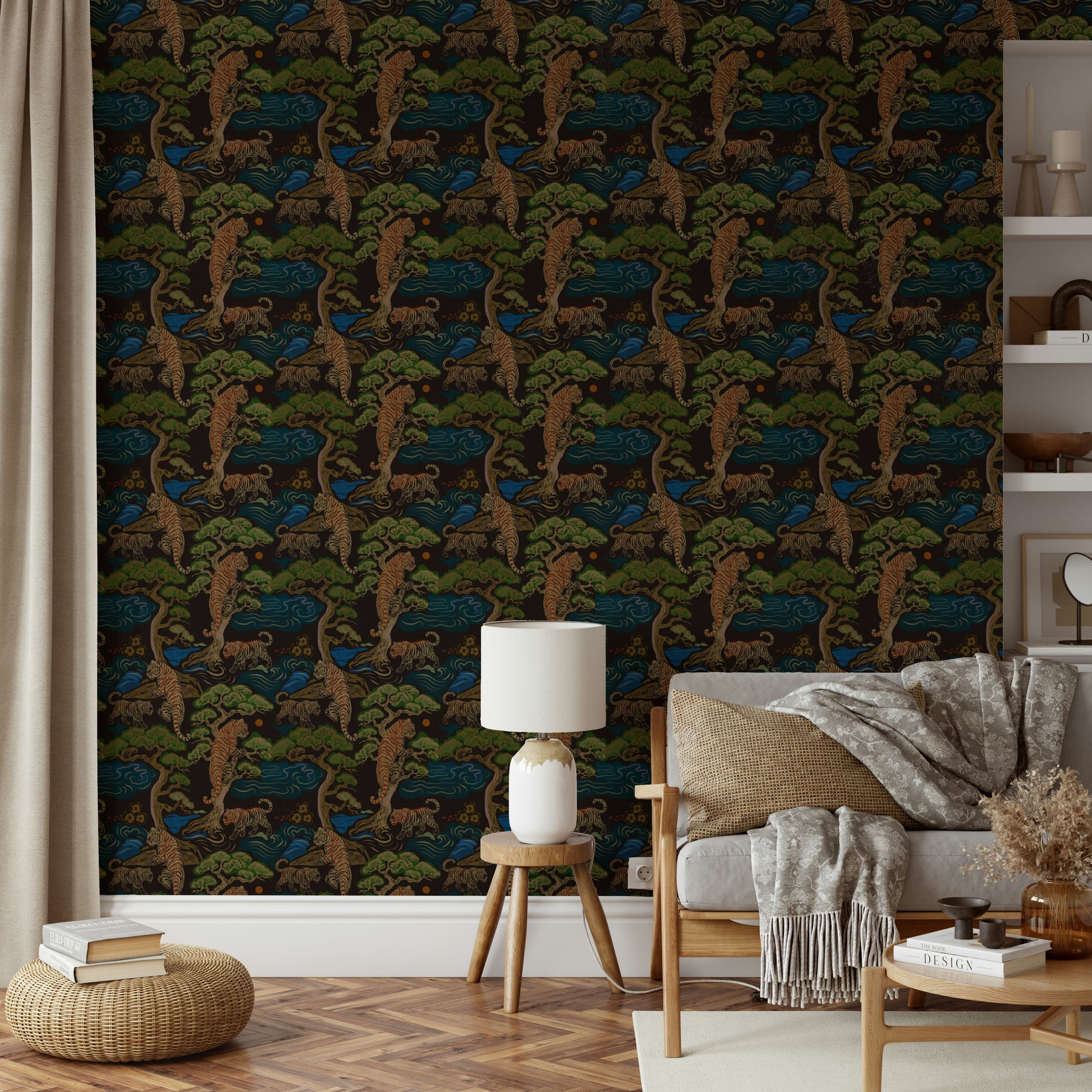 Whispers of the Tiger Grove nature mural wallpaper

