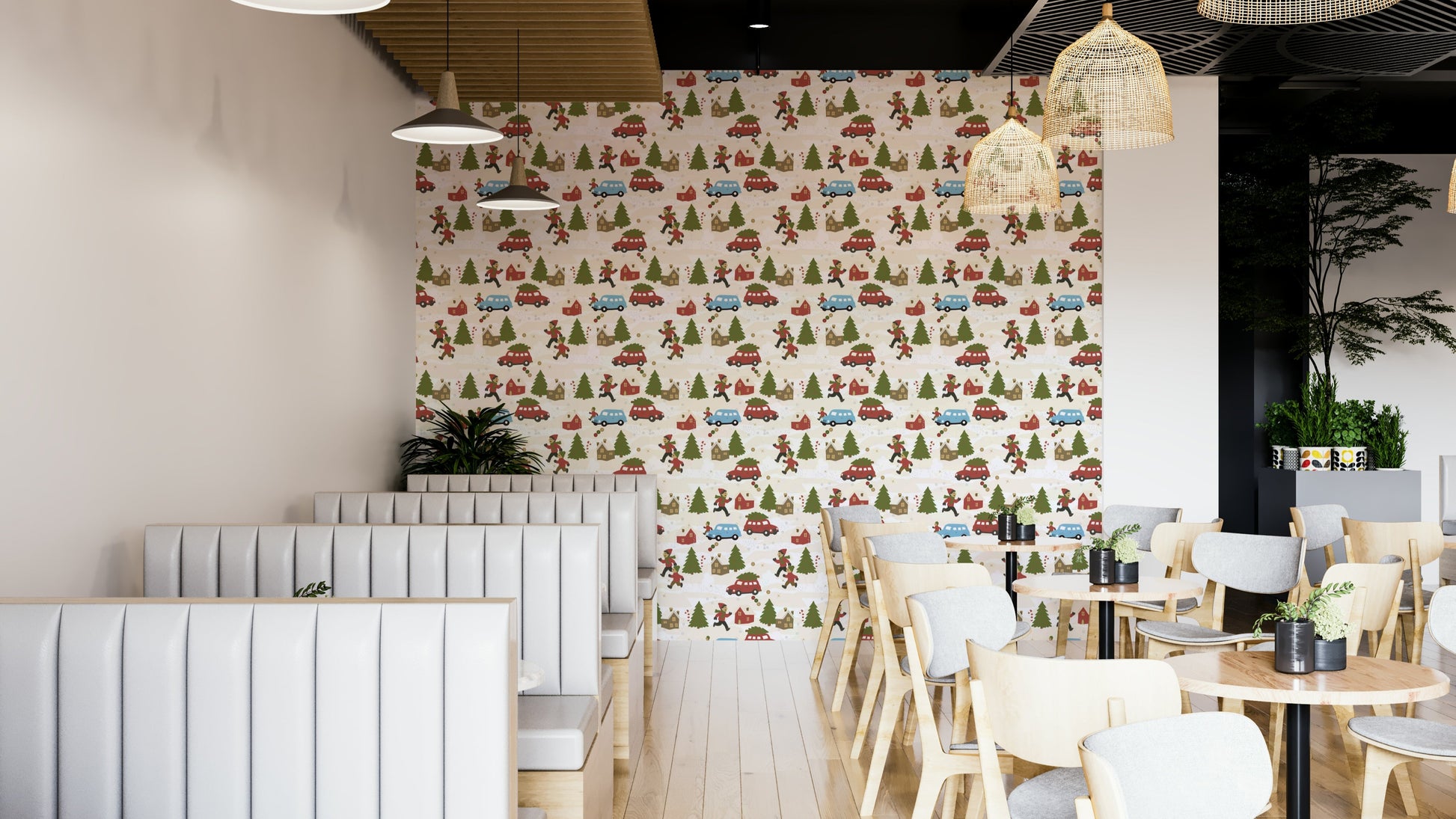 Holiday Cheer joyful wall mural

