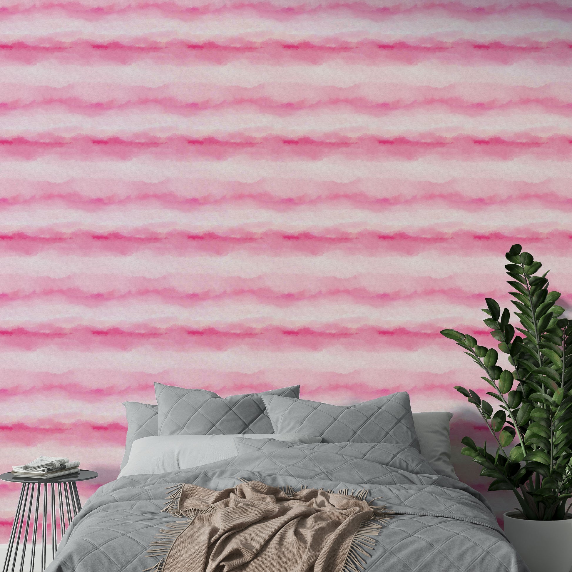 Rosy Wash Watercolor painterly wallpaper for walls

