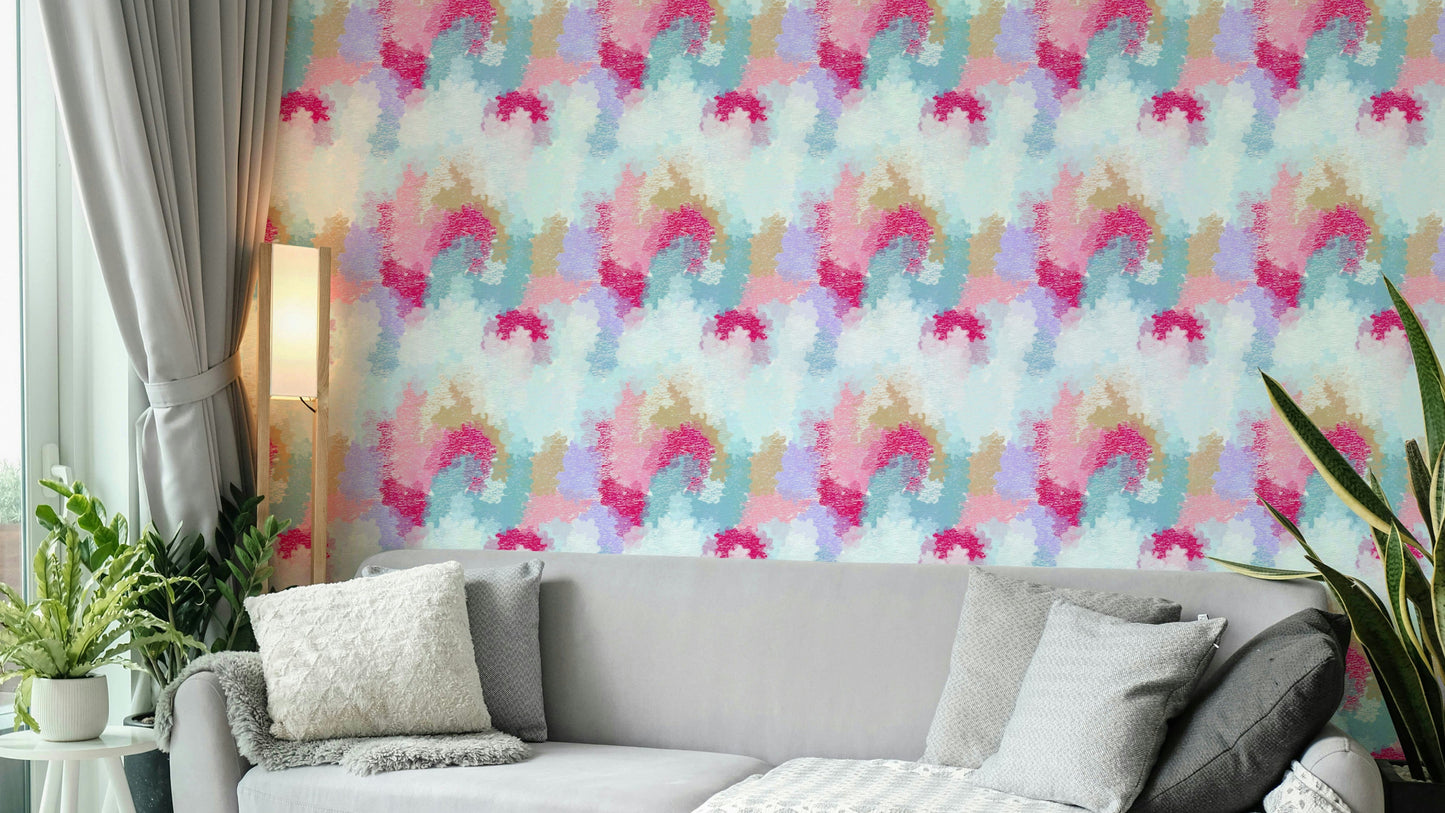 Crayon Strokes expressive wall mural

