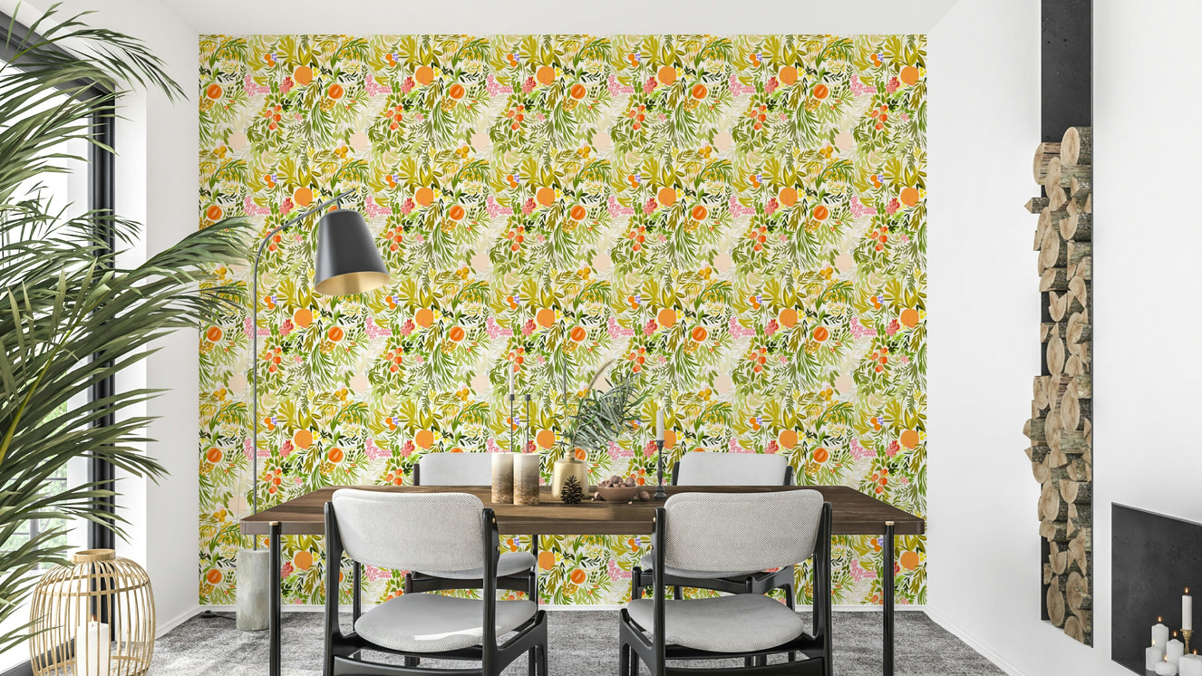 Citrus Bloom vibrant wallpaper

