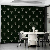 The peel and stick wallpaper on a smooth wall surface.