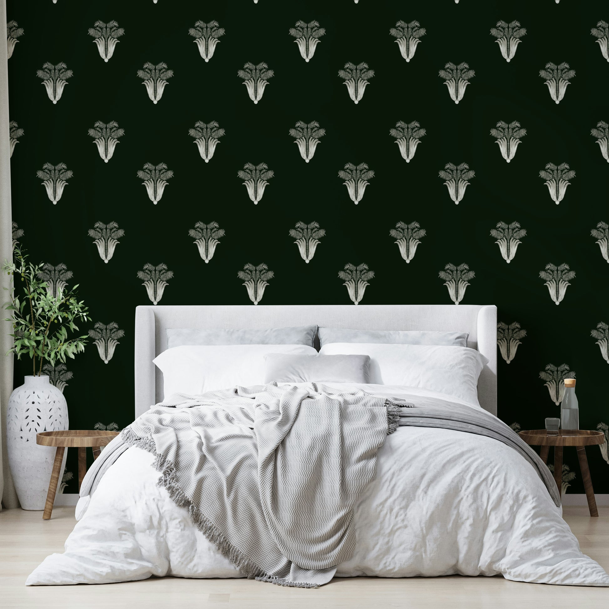 The wallpaper for walls being admired in a home.