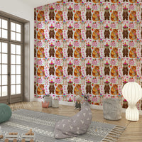 The peel and stick wallpaper showing realistic animal textures.