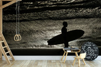 A beautiful rocky coastline with crashing waves.

