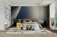 A beautiful aerial view from an airplane window over the ocean.


