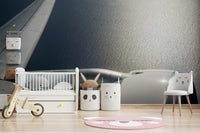 A living room featuring the coastal wall mural.

