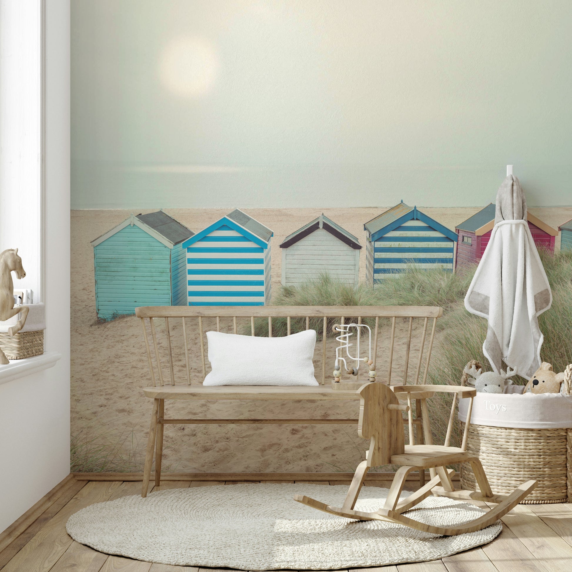 The wallpaper for walls being admired in a home.

