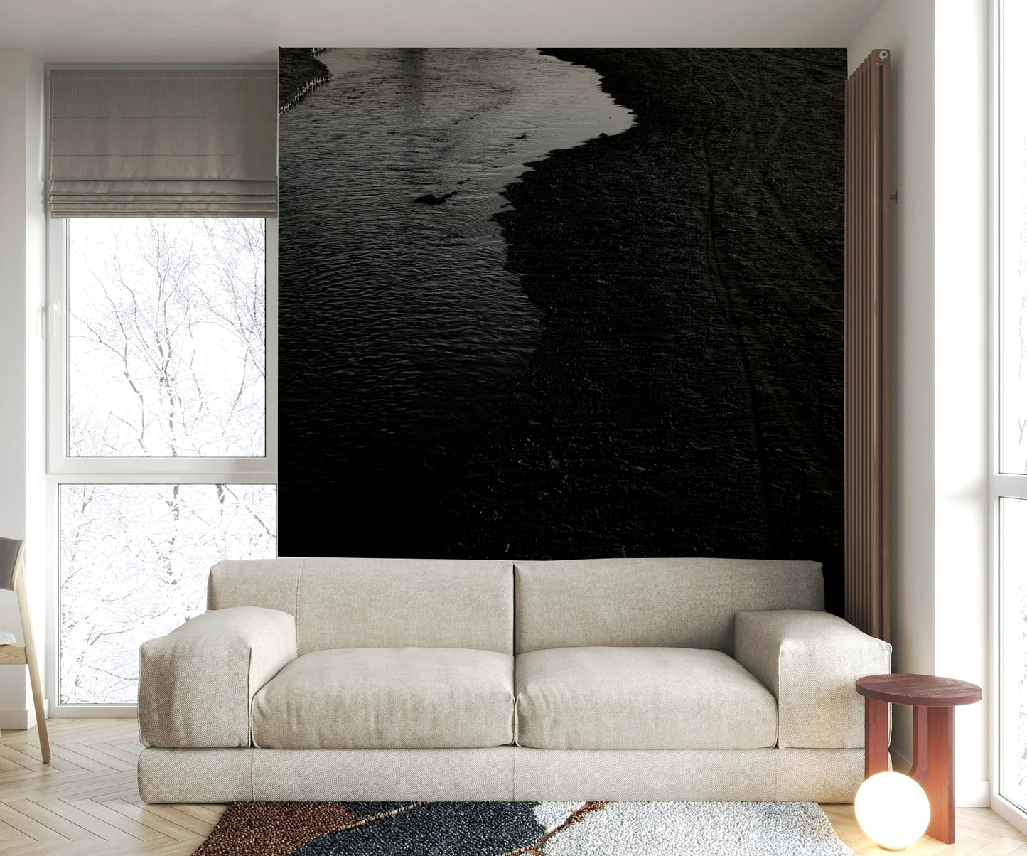 The wallpaper for walls being admired in a home.

