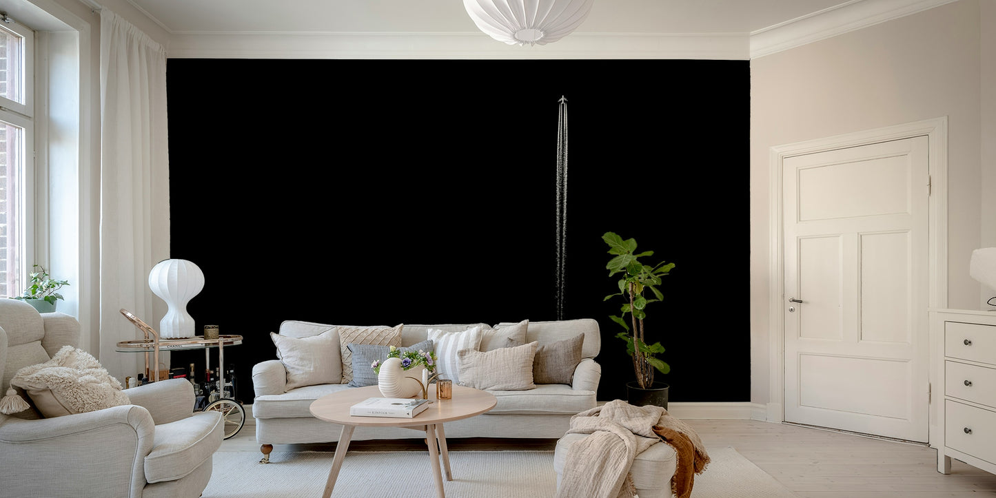 A detail shot of the elegant lines in the wallpaper.

